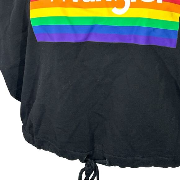 Wrangler Pride Cropped Hoodie Black Rainbow Logo Size Medium LGBTQ+ - Picture 5 of 12
